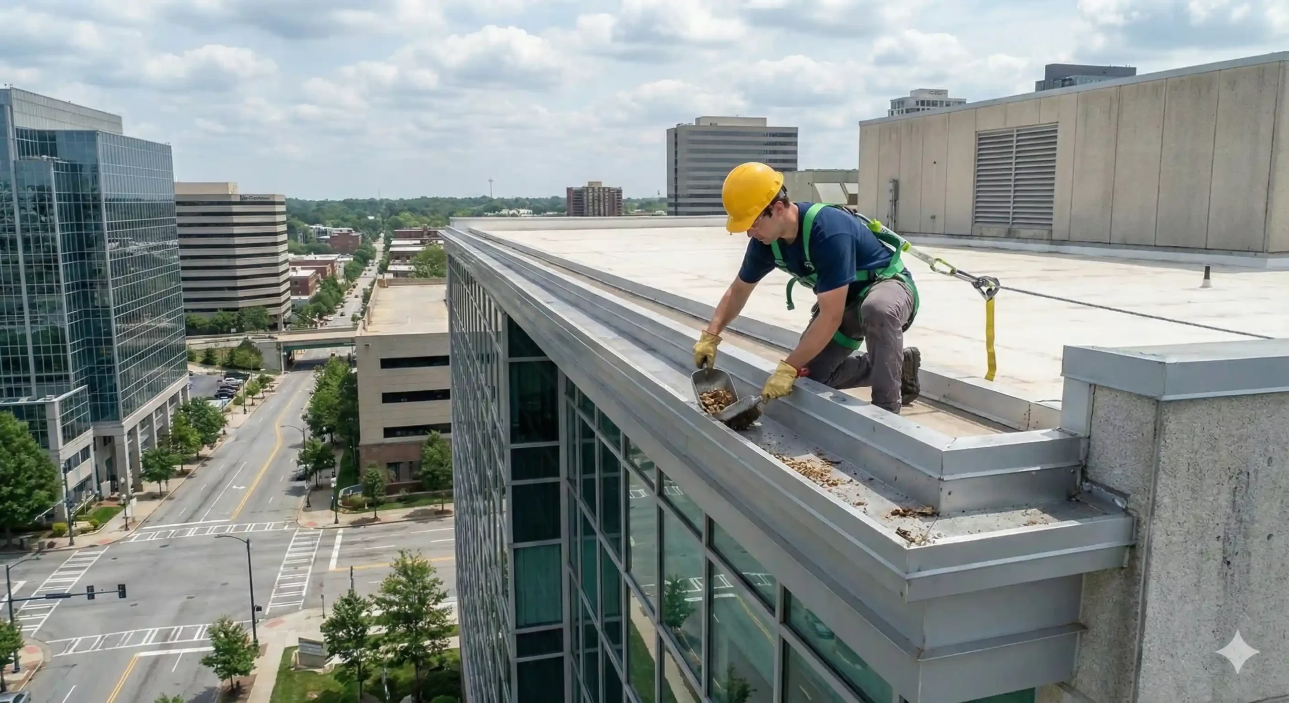 Limpieza de canaletas en altura por empleado Promarco
