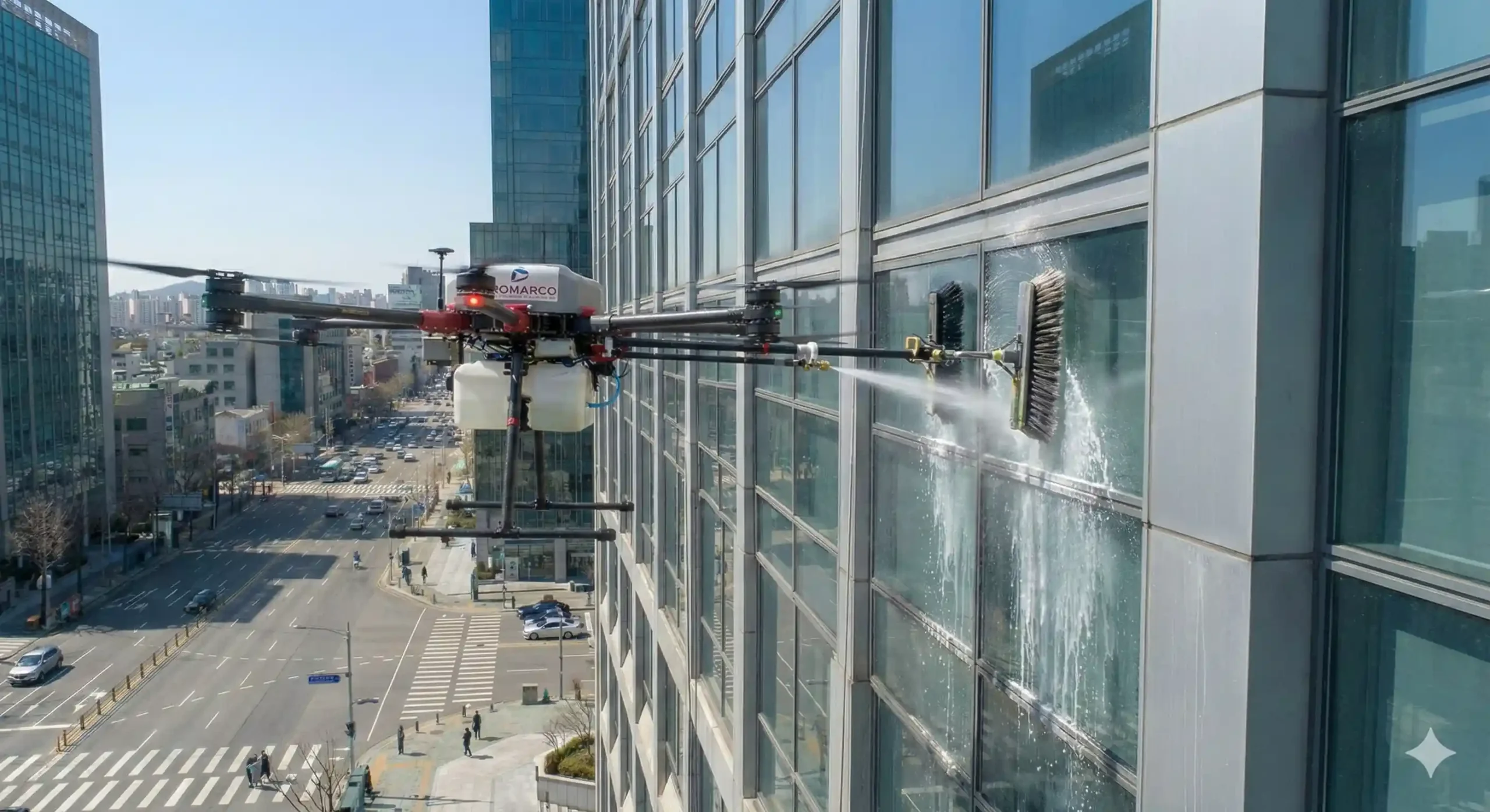 Dron para limpieza en altura sin andamios